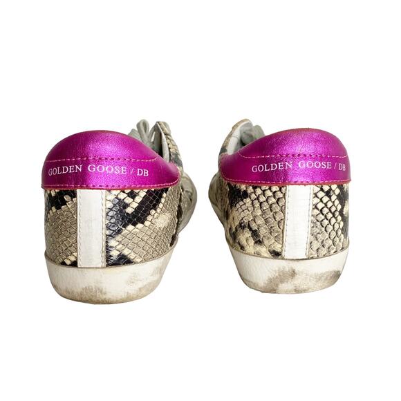 GOLDEN GOOSE Super-Star snake-effect leather sneakers 40 - Picture 8 of 11